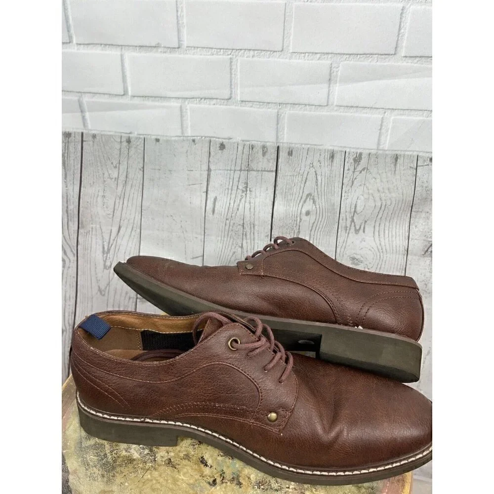 Guess Brown Faux Leather Dress Shoes Men's 8 Wedding‎ Groomsman Formal Business